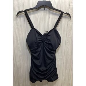 SEPTANGLE Women's (Size 12) One Piece Black Swimsuit Nylon Spandex